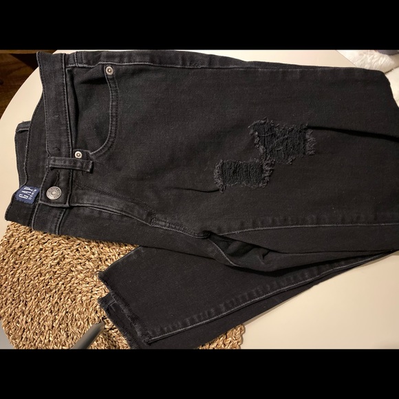GAP Denim - Black distressed stretch denim jeans